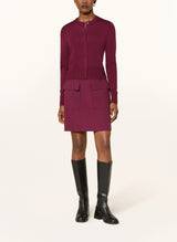 Burgundy Wool Cropped Cardigan