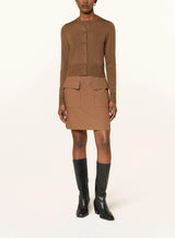 Rust Wool Cropped Cardigan