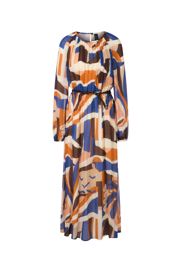 Abstract Chiffon Maxi Dress