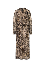 Leopard Print Chiffon Maxi Dress
