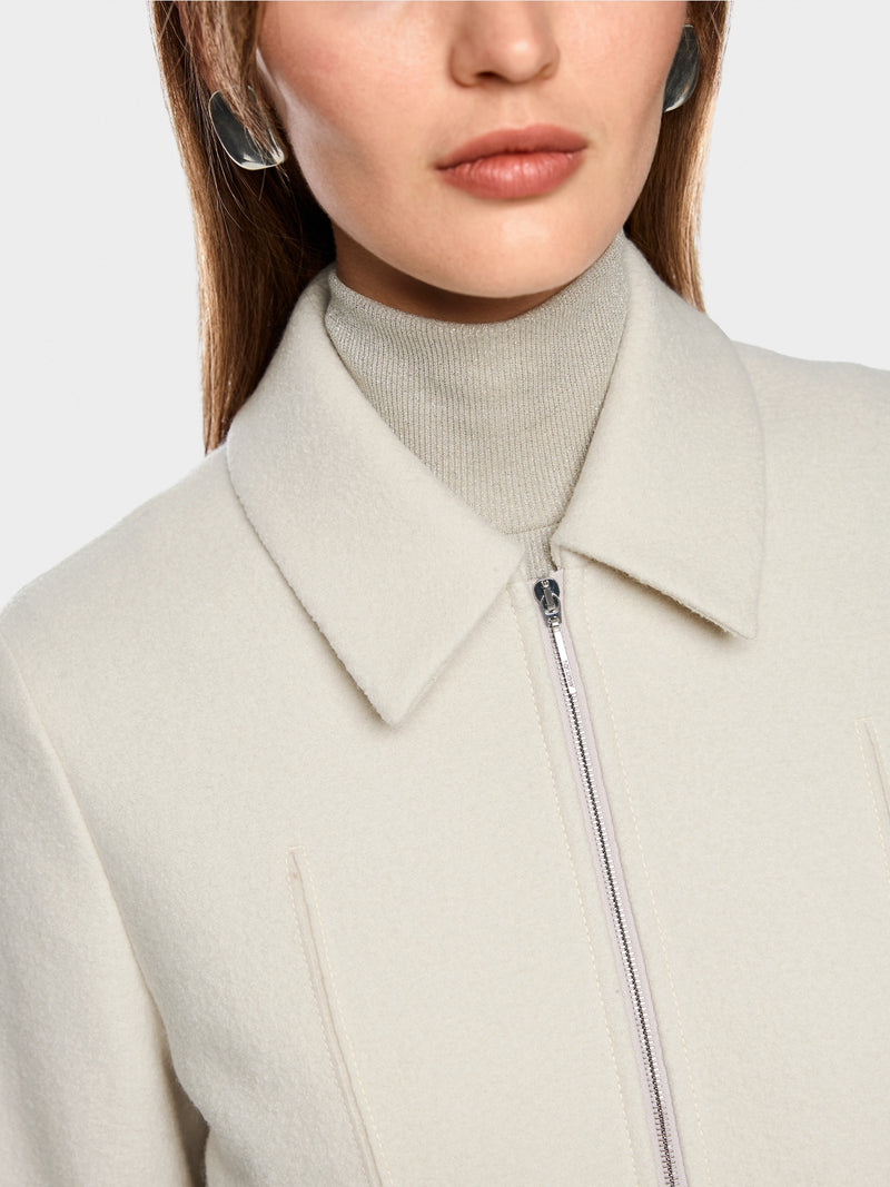 Winter White Boiled Wool Jacket