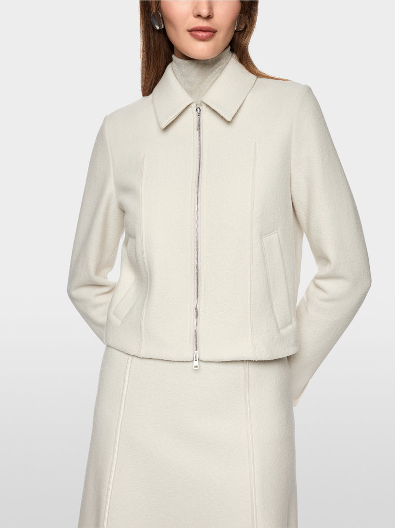 Winter White Boiled Wool Jacket