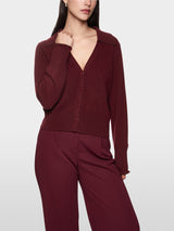 Burgundy Cashmere Cardigan