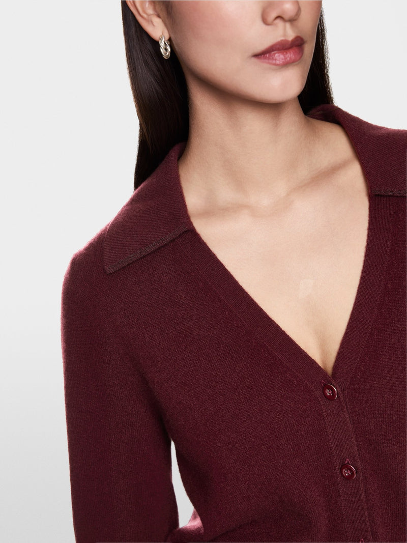 Burgundy Cashmere Cardigan