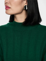 Green High Neck Relaxed Sweater