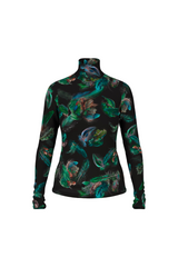 Feather Print High neck Top