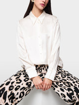 Cream Elegant Silk Blouse