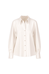Cream Elegant Silk Blouse