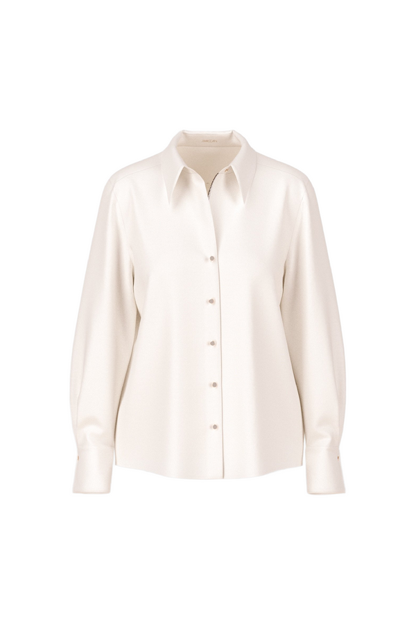 Cream Elegant Silk Blouse