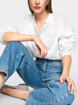 White Cotton Bohemian Blouse