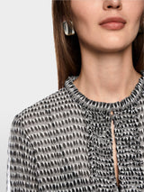 Printed Chiffon Ruffle Blouse