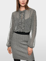 Printed Chiffon Ruffle Blouse