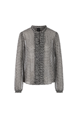 Printed Chiffon Ruffle Blouse
