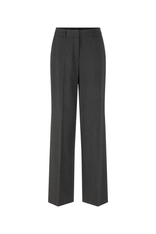 Charcoal Flannel Wide Leg Trousers