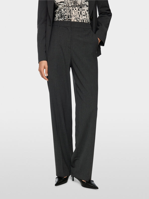 Charcoal Flannel Wide Leg Trousers