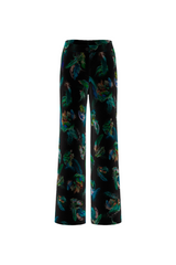 Feather Print Velvet Trousers