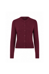 Burgundy Wool Cropped Cardigan