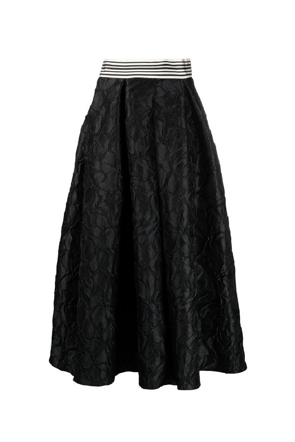 Black Cloqué Full Skirt