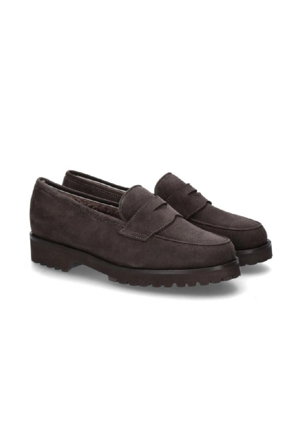 Chocolate Suede Loafer Shoe