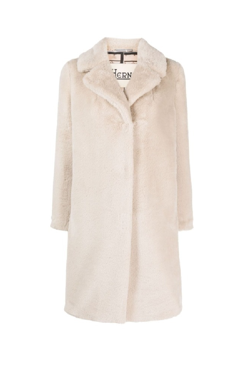 Cream Eco Fur Coat