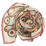 Duetto Leaf Print Silk Scarf