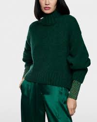 Green Chunky Knitted Sweater