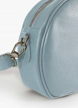Blue Leather Circular Bag