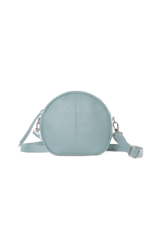 Blue Leather Circular Bag