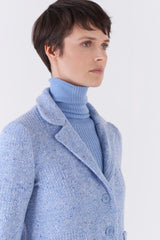 Blue Knitted Check Blazer