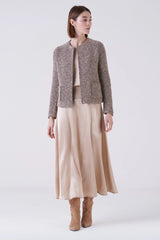 Nocciola Textured Knitted Jacket