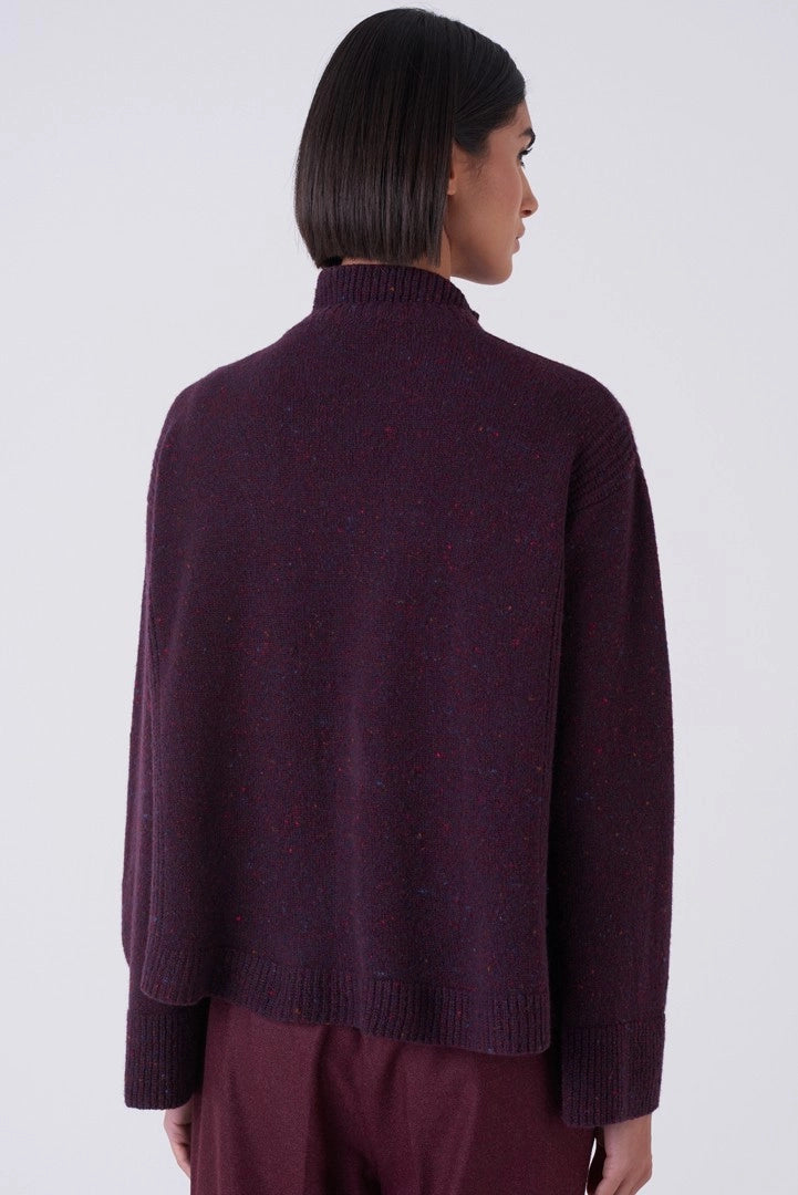 Grape Tweed Cardigan