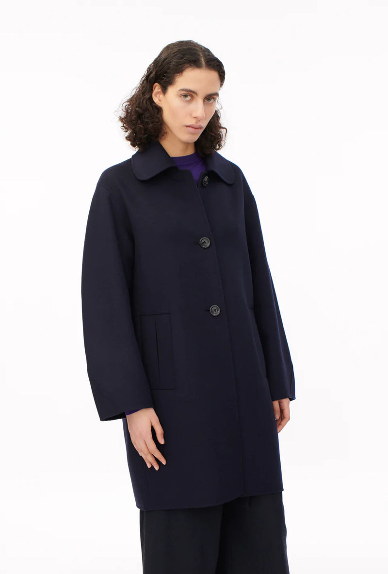 Navy Double Faced Coat