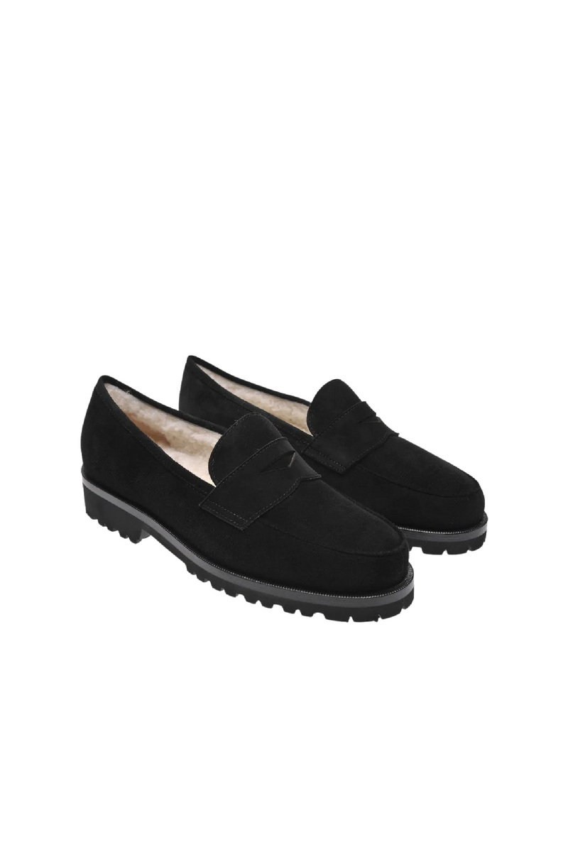 Black Suede Loafer Shoe