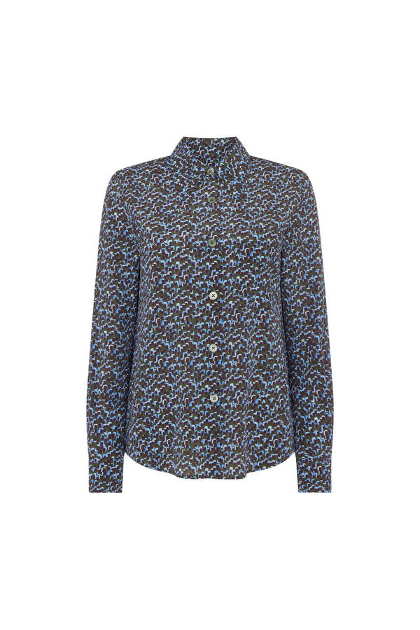 Green Speckle Print Blouse
