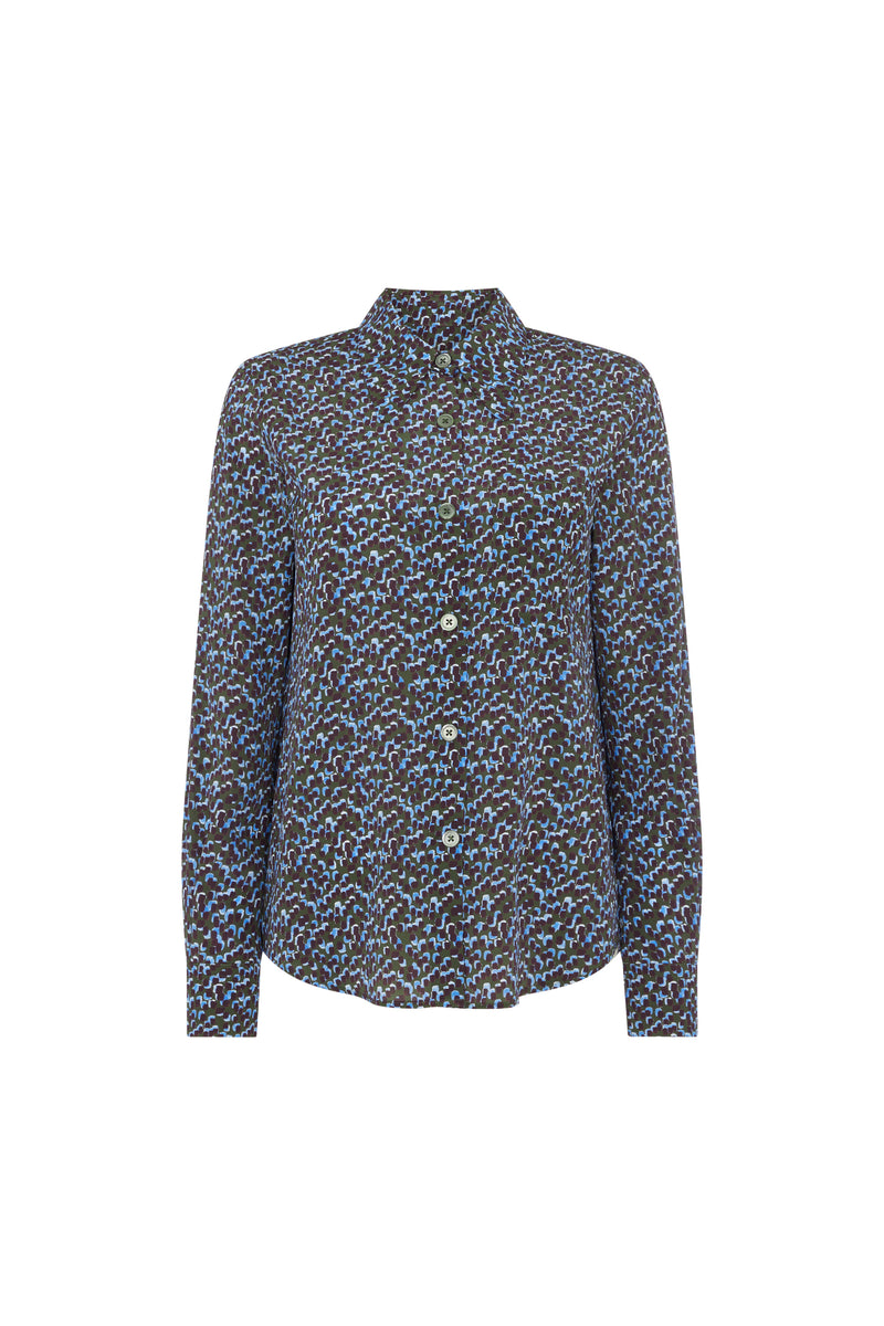 Green Speckle Print Blouse