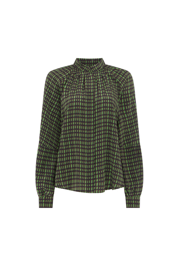 Green Bubble Print Blouse