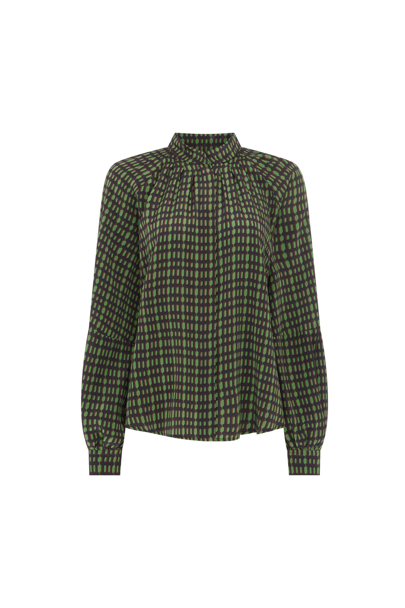 Green Bubble Print Blouse