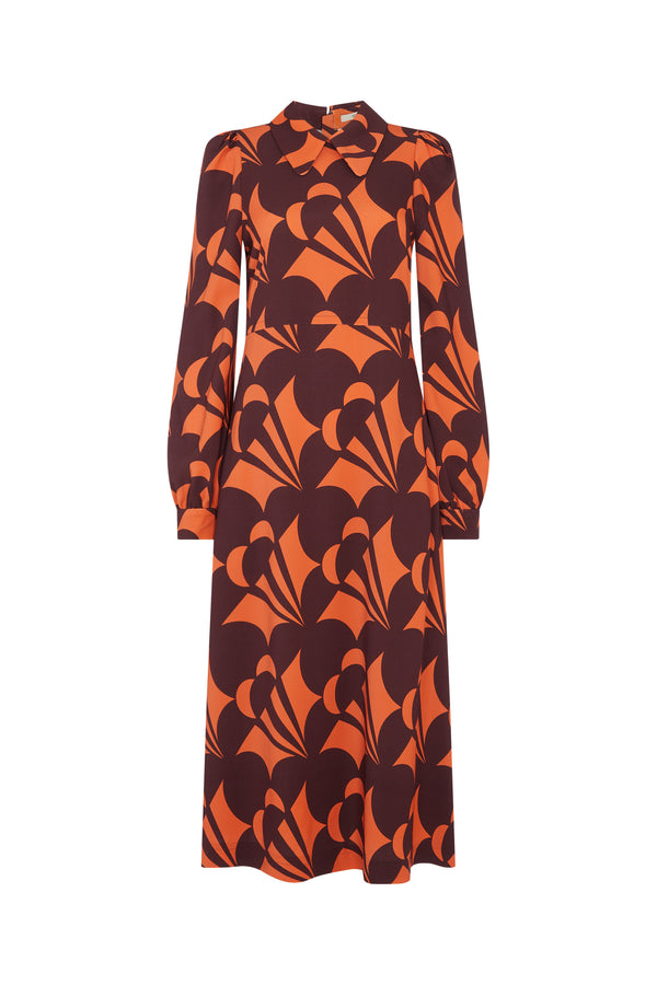 Cinnamon Cone Print Dress