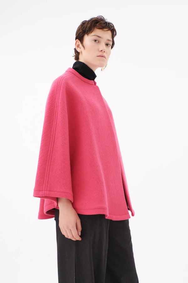 Fuchsia Wool Cape
