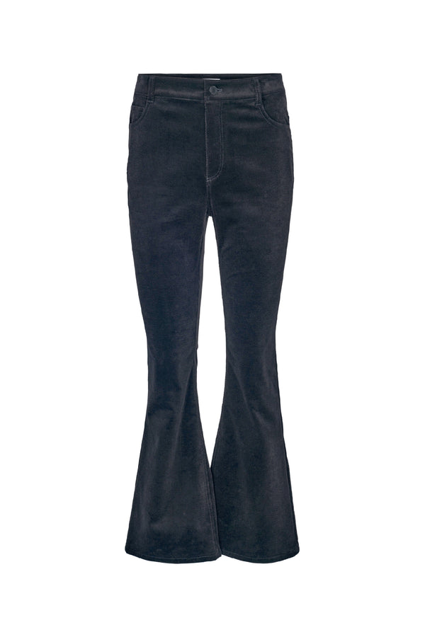 Black Velvet Kick Flared Trousers