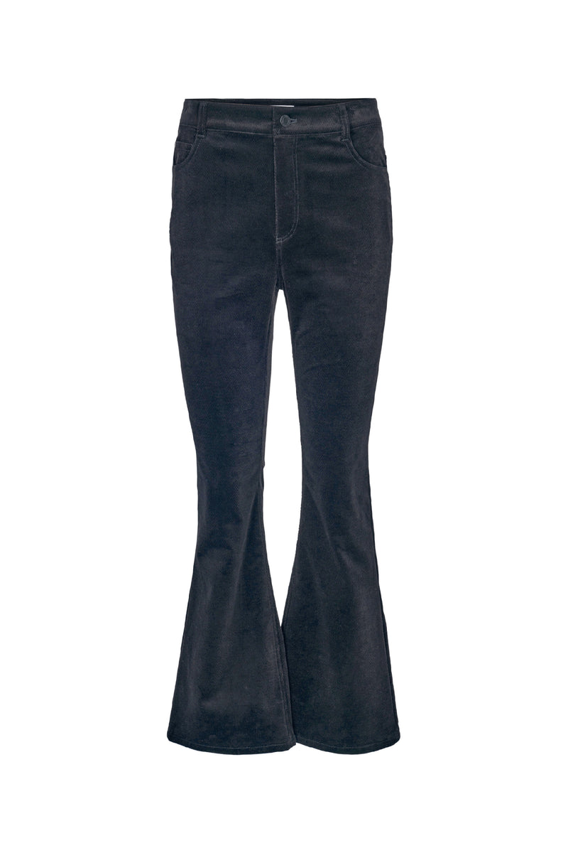 Black Velvet Kick Flared Trousers