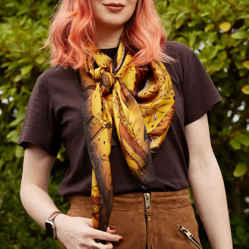 Odyssey Gold Silk Chiffon Scarf