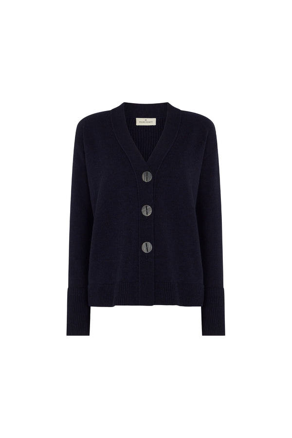 Navy Wool Cardigan