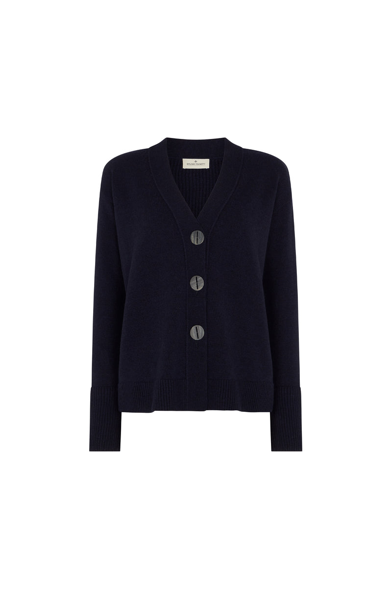 Navy Wool Cardigan