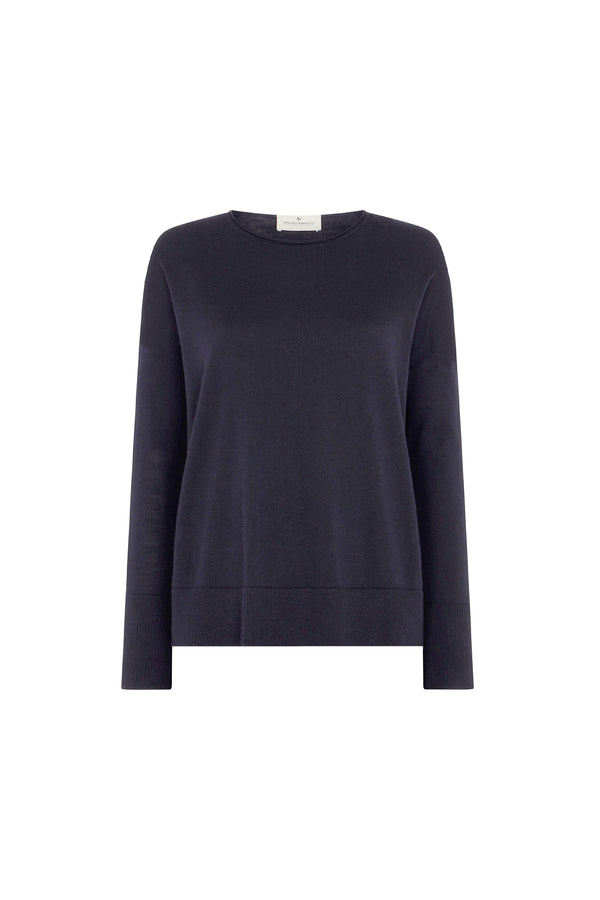Navy Merino Crew Neck Sweater