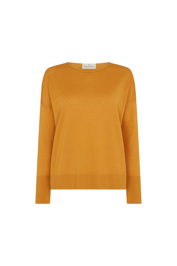 Gold Merino Crew Neck Sweater