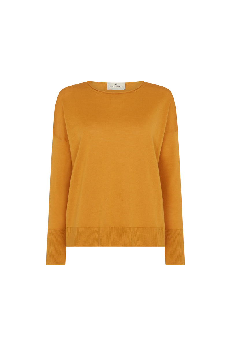 Gold Merino Crew Neck Sweater