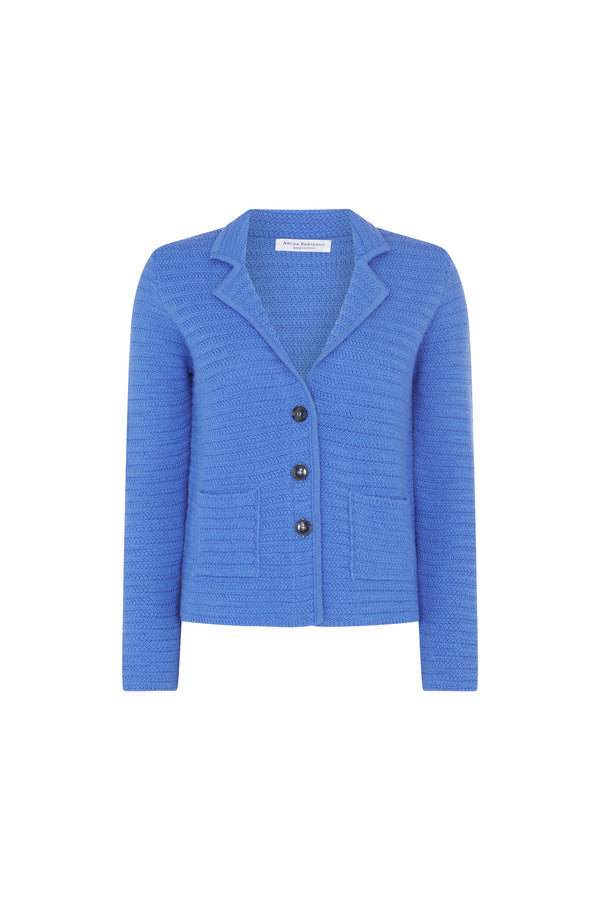 Blue Wool Knitted Jacket