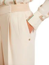 Cream Satin Pull On Trousers