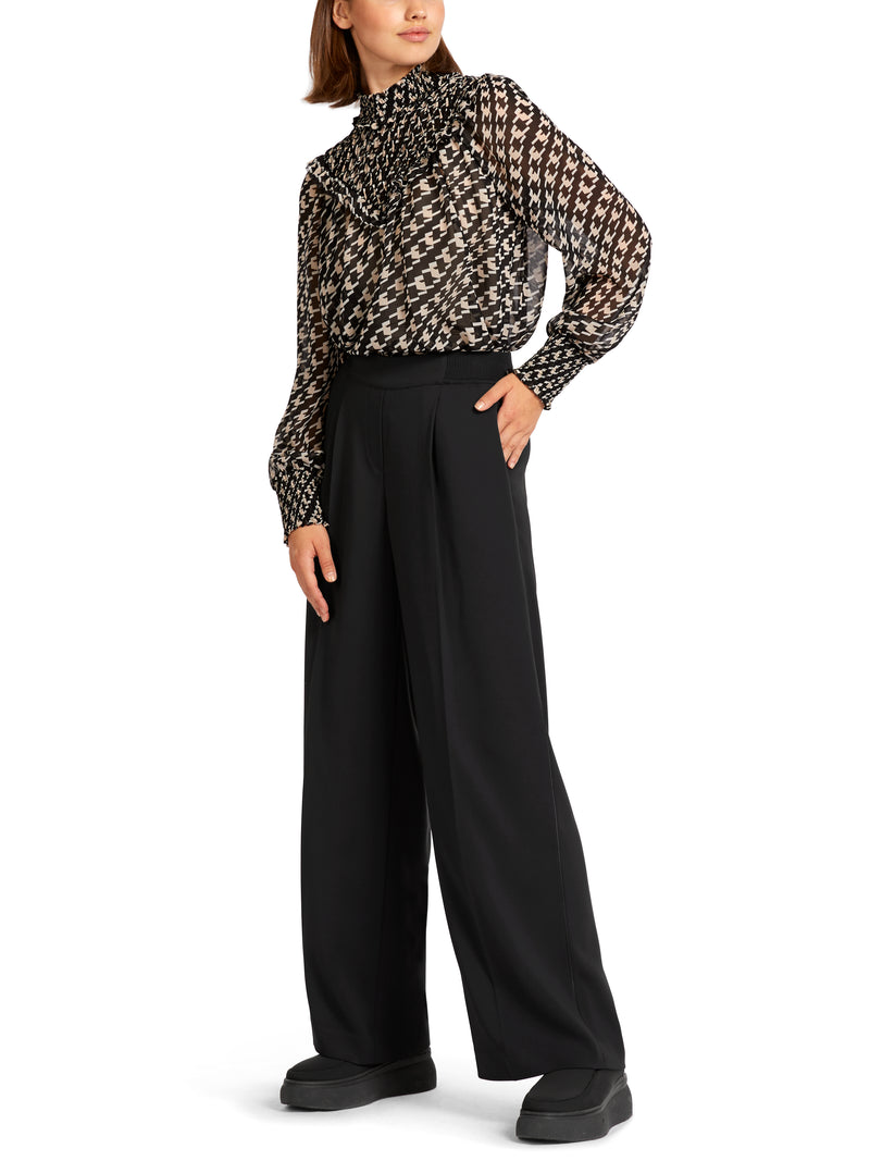 Black Satin Pull On Trousers